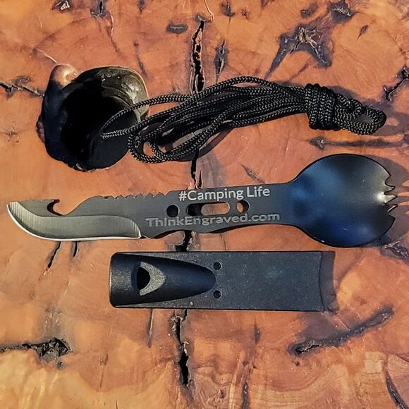 Personalized Camping Spork and Knife 6 in 1 Survival Multi Tool Spork, knife - Picture 4 of 7